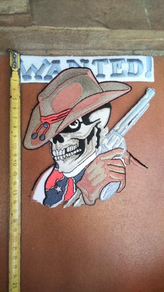 Parche grande  Calavera Vaquero Wanted