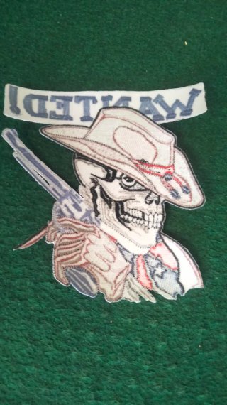 Parche grande  Calavera Vaquero Wanted
