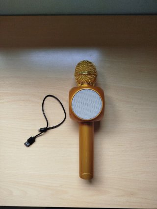 Micrófono Karaoke Bluetooth Dorado