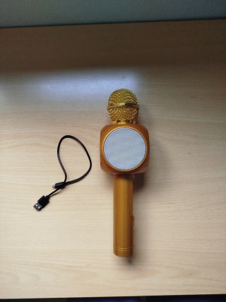 Micrófono Karaoke Bluetooth Dorado
