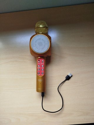 Micrófono Karaoke Bluetooth Dorado