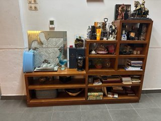 Mesa consola de madera oscura
