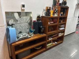 Mesa consola de madera oscura