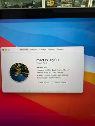 MacBook Pro 2017 15” i7 16GB RAM 256GB SSD