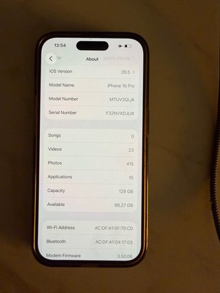 iPhone 15 Pro 128 GB Negro