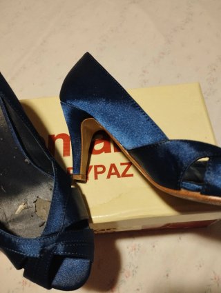 Zapatos de tacón azul raso Remake Mari Paz