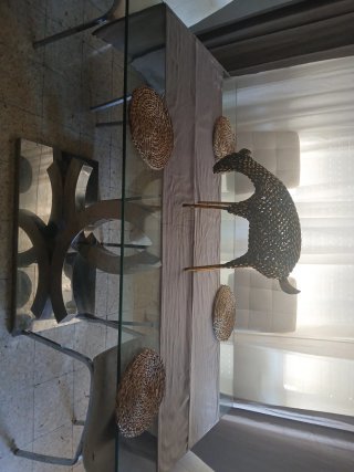 Mesa de comedor Chanel cristal y metal