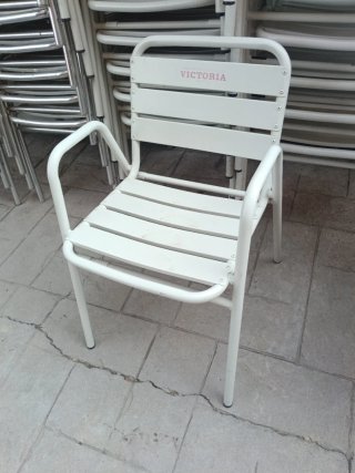 Mesas y Sillas de  aluminio Blanco