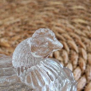 Salero antiguo gallina cristal transparente