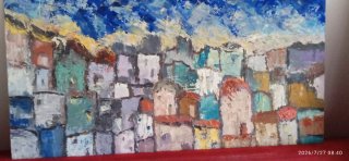 Pintura al óleo paisaje urbano