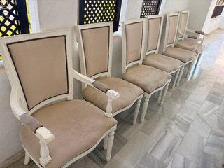 Sillas de comedor románticas blancas