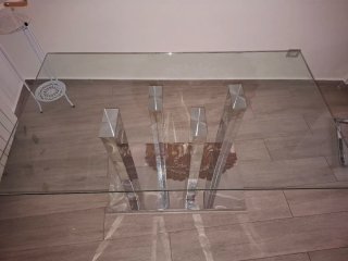 Mesa Comedor Cristal y Metal