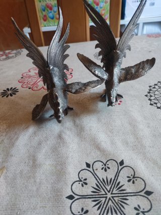 Lote 2 gallos plateados vintage