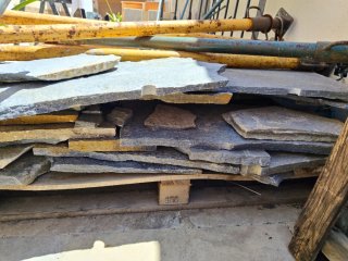 Baldosas pizarra gris oxido irregulares suelo/muro