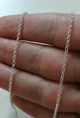 Preciosa Cadena Rolo Micro 45cm Plata De Ley 925