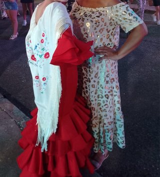 Vestido Niña Gitana Rojo Volantes Talla M