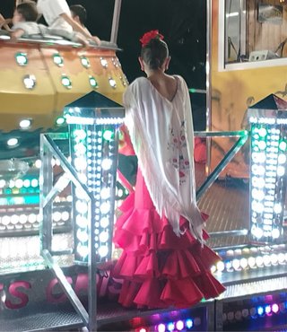 Vestido Niña Gitana Rojo Volantes Talla M