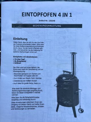 Cocina de campaña / horno para guisos