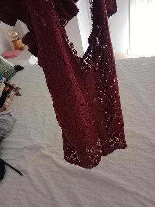 Camiseta sin mangas granate