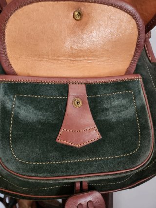Bolso Loewe Ante y Piel Marrón/Verde