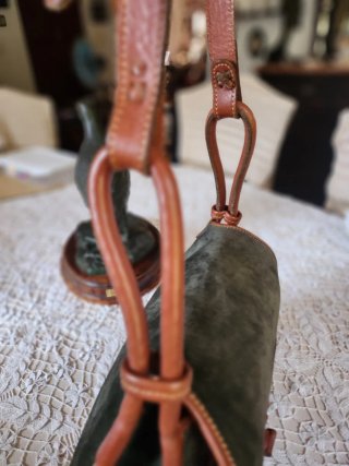 Bolso Loewe Ante y Piel Marrón/Verde