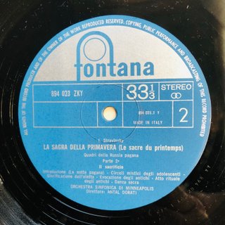 Stravinsky / Dorati La Sagra Della Primavera LP