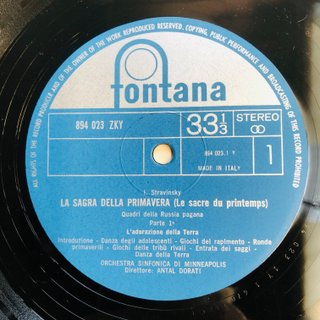 Stravinsky / Dorati La Sagra Della Primavera LP