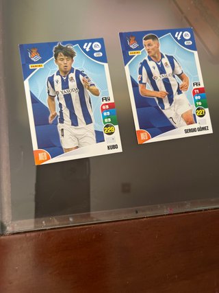 Cartas Futbol Panini Kubo y Sergio Gómez