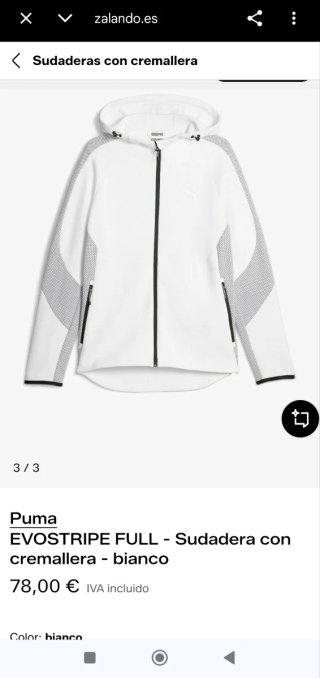 Sudadera Puma con capucha blanca hombre