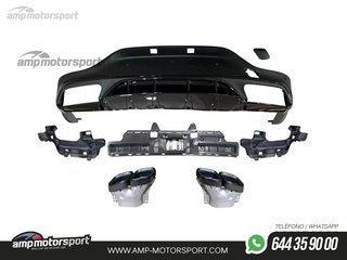 DIFUSOR TRASERO CON COLAS NEGRAS PARA MERCEDES GLC COUPE C253 NEGRO MATE/BRILLO
