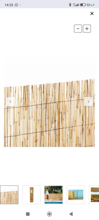 Cañizo de bambú pelado 1x5m