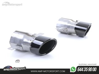 DIFUSOR TRASERO NEGRO BRILLO CON COLAS SIMPLES NEGRAS PARA MERCEDES CLA C118