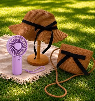 Conjunto Verano Niña Sombrero y Bolso