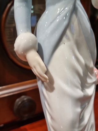 Figura Dama Porcellana Vintage 32cm