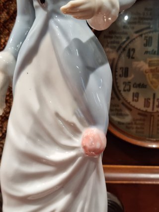 Figura Dama Porcellana Vintage 32cm