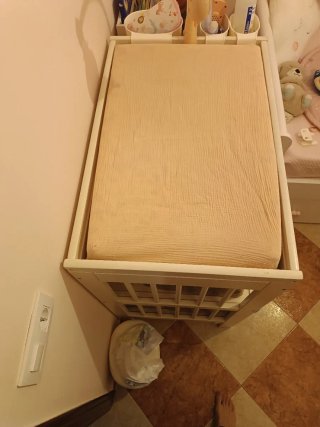 Cambiador madera blanco bebé con colchoneta