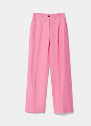 Pantalón de traje rosa Bershka