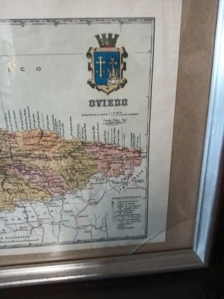 Mapa Antiguo de Oviedo y Mar Cantábrico