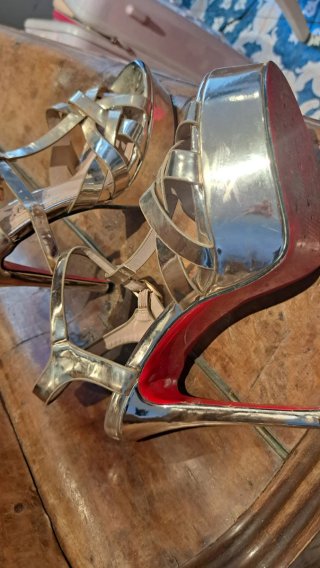 Sandali Eleganti Oro Metallizzato con Tacco