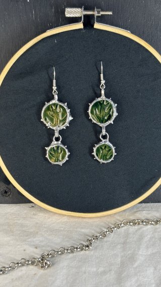 Pendientes Artesanales de Cerámica y Estaño