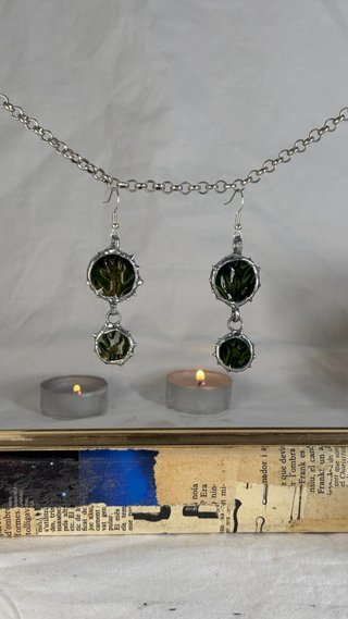 Pendientes Artesanales de Cerámica y Estaño
