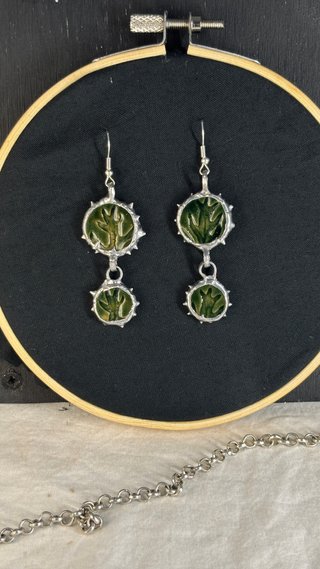 Pendientes Artesanales de Cerámica y Estaño