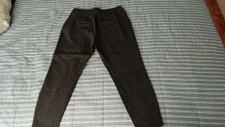 Pantalones grises tobilleros de goma Talla M