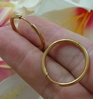 Pendientes Aro Dorados Lisos 20mm Acero 316L