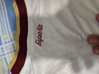 Camiseta España Mundial Adidas Blanca Dorada