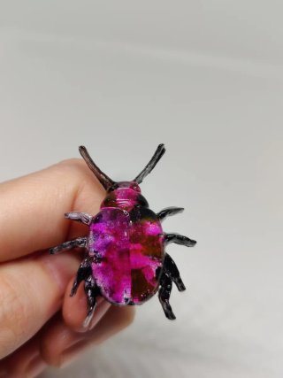 Anillo escarabajo rosa