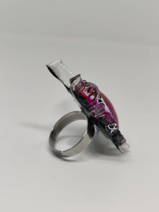 Anillo escarabajo rosa
