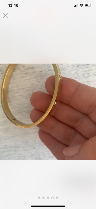 Pulseira dourada c/cristal Love Aço Inox