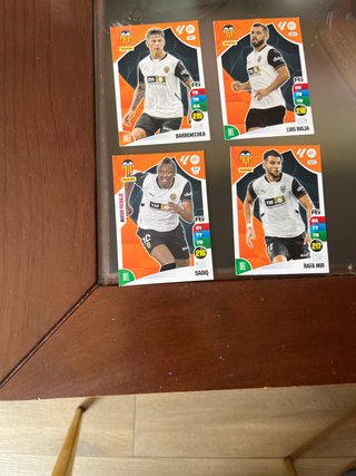 4 Cartas Futbol Panini Valencia CF