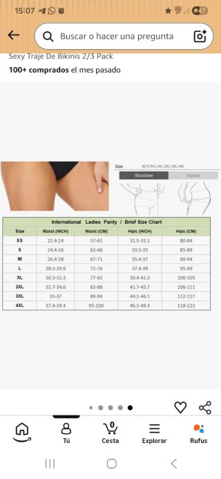 Braguita menstrual Talla S sin estrenar